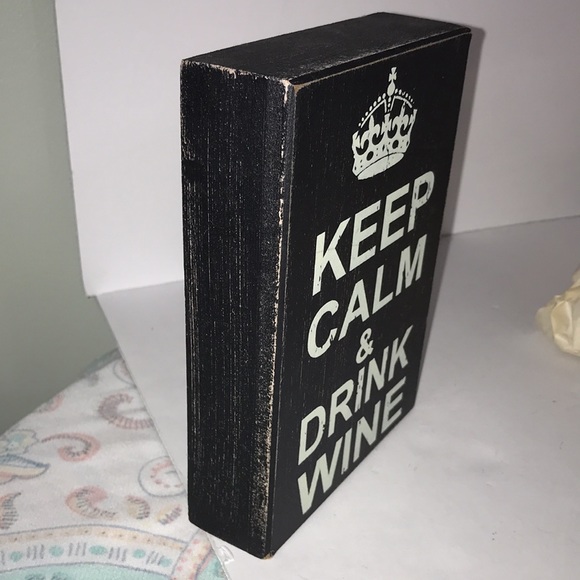 5” x 7” wooden sign keep calm and drink wine - Picture 2 of 3